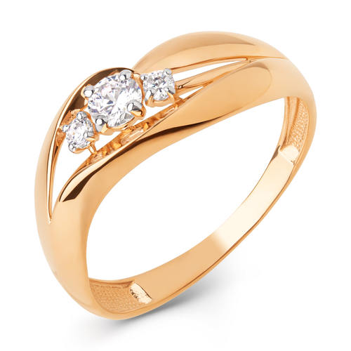 Кольцо, золото, фианит, 025641-1102